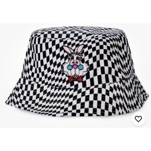 Disney Parks Alice in Wonderland White Rabbit Bucket Hat Adults Sherpa 59cm NWT